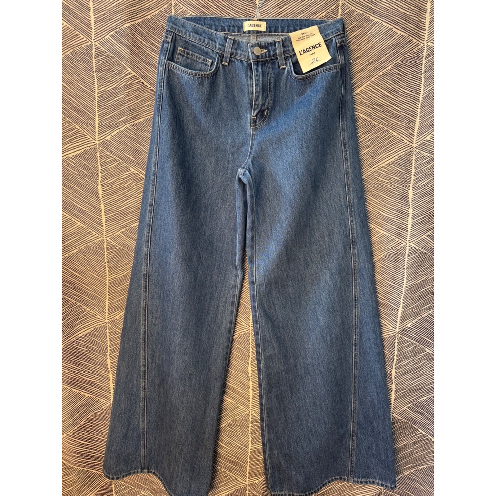 L'AGENCE Beau High‎ Rise Wide Leg Jeans Size 26 - Picture 4 of 14